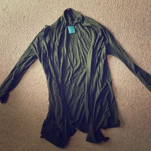 Army green cardigan